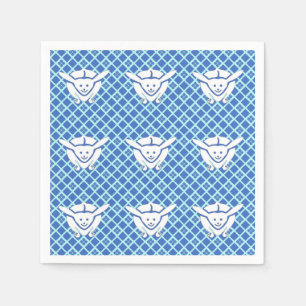 Serviettes Jetables Petit lapin japonais, bleu