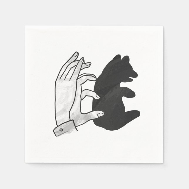 Serviettes Jetables Petit ours Ours Silhouette Main (Devant)