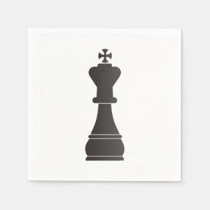 Serviettes Jetables Pièce d'échecs noire de roi