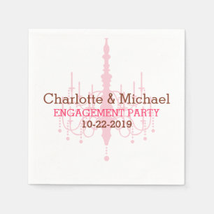 Serviettes Jetables Pink Chandelier de l'engagement de la partie Naple