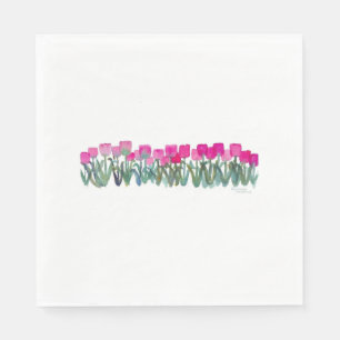 Serviettes Jetables Pink Tulip Grove Luncheon Napkins