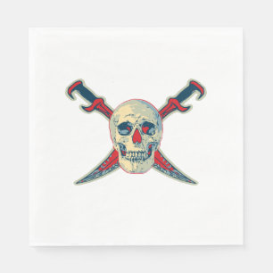 Serviettes Jetables Pirate (crâne) - Papier de déjeuner standard bla