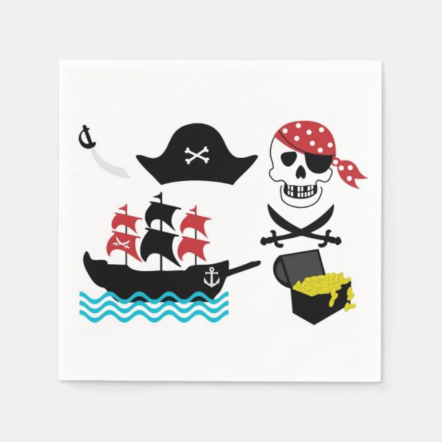 Serviettes Jetables Pirates Cocktail Napkin (Devant)