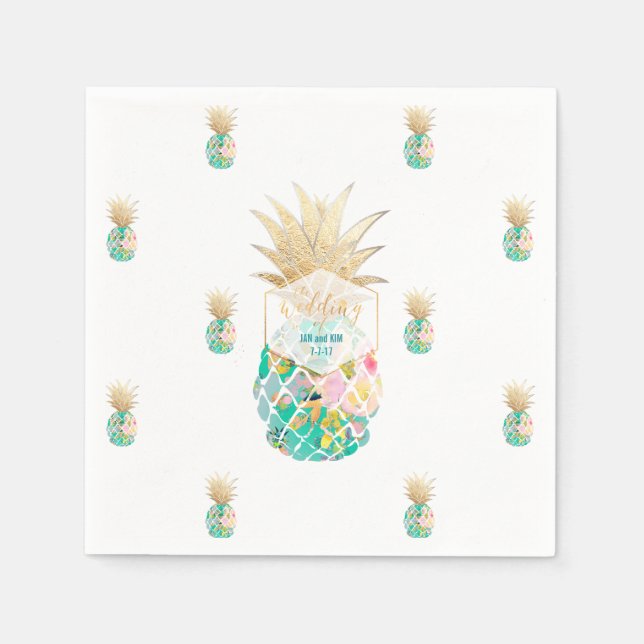 Serviettes Jetables PixDezines Aloha Ananas/do-it-yourself arrière - p (Devant)