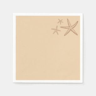 Serviettes Jetables Plage beige Thème Poisson Starfish Papier