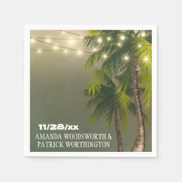 Serviettes Jetables Plage Lumières Palm Tree Mariage Tropical Napkins