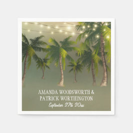Serviettes Jetables Plage Lumières Palm Tree Mariage Tropical Napkins