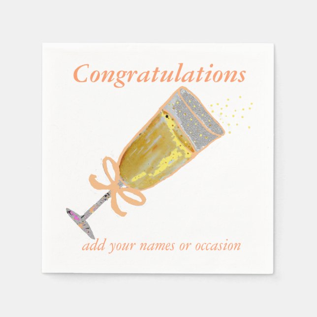 Serviettes Jetables Plat de Toast Champagne (Devant)