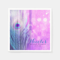 Plume de paon rose et bleu Boho Chic Fête personna