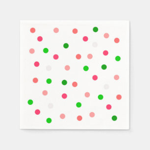 Serviettes Jetables Pois en couleur pastèque