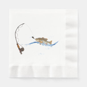Serviettes Jetables poisson sur la ligne de pêche