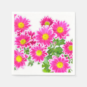 Serviettes Jetables Poissons roses / Bouquet Asters + vos idées