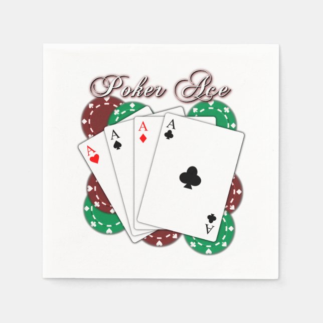 Serviettes Jetables Poker Ace Jouer Cartes serviettes (Devant)