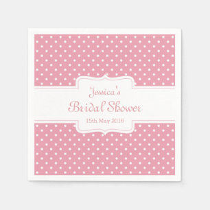 Serviettes Jetables Polka dots on pink