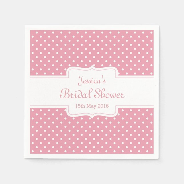 Serviettes Jetables Polka dots on pink (Devant)