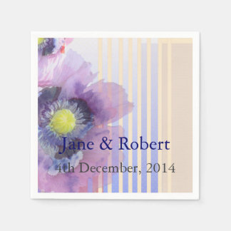 Serviettes Jetables Poppies Dans Mariage Aquarelle