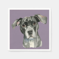 Portrait d'aquarelle Black Pit Bull Dog
