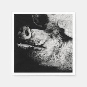 Serviettes Jetables portrait de cochon