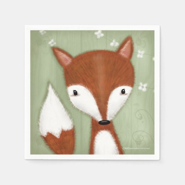 Serviettes Jetables Portrait Fox (Devant)