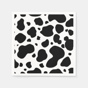 Serviettes Jetables Poster de animal noir et blanc de motif de taches