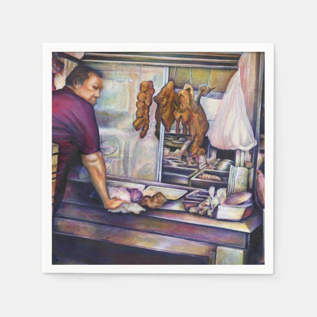 Serviettes Jetables Poulet baisé au soleil, Singapour (Devant)