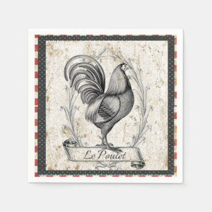 Serviettes Jetables Poulet vintage