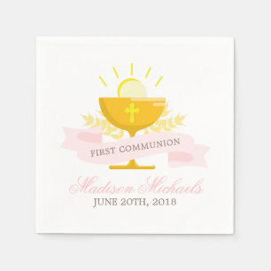 Serviettes Jetables Première sainte communion des filles