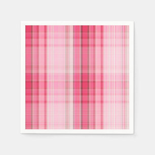 Serviettes Jetables Preppy rose Plaid Blush Madras Candy Pink Classic