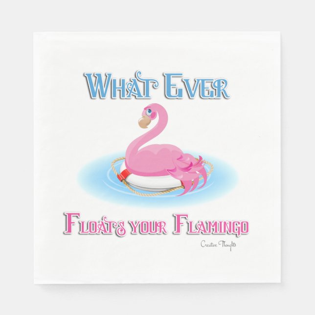 Serviettes Jetables Quoi qu'il flotte votre Flamant rose 2 (Devant)