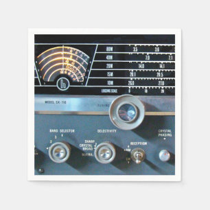 Serviettes Jetables Récepteur radio vintage à ondes courtes