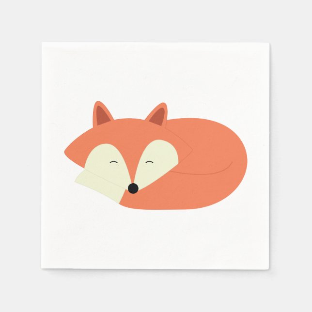 Serviettes Jetables Renard rouge endormi (Devant)