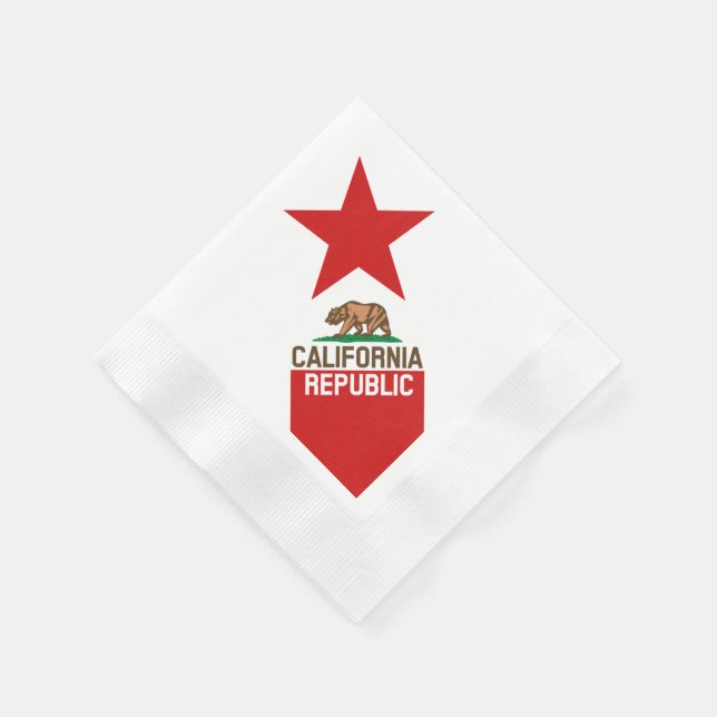 Serviettes Jetables RÉPUBLIQUE DE CALIFORNIE Drapeau d'Etat Grand Étoi (Coin)