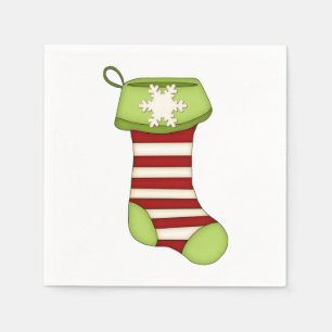 Serviettes Jetables Réservoir de Noël en rouge et vert