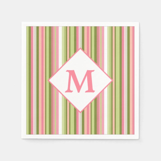 Serviettes Jetables Ressorts de printemps Monogram Cocktail Napkin (Devant)