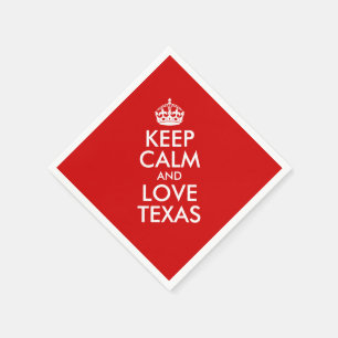 Serviettes Jetables Restez calme et amoureux Texas