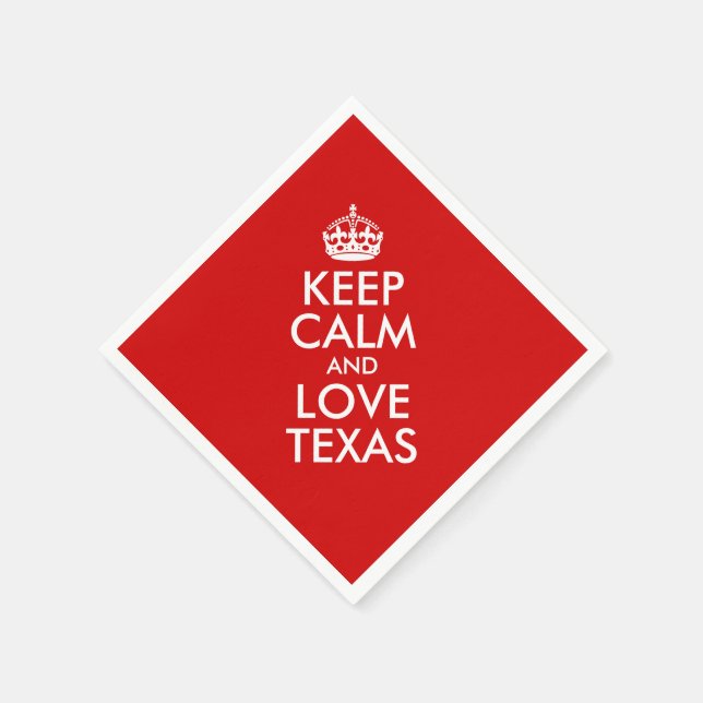 Serviettes Jetables Restez calme et amoureux Texas (Coin)