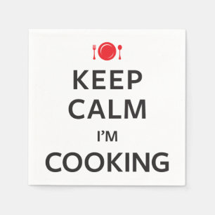 Serviettes Jetables Restez calme Je suis Cuisine