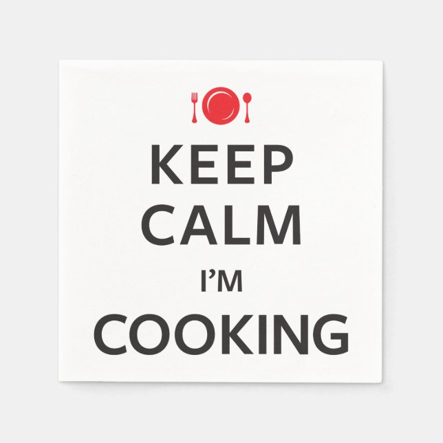 Serviettes Jetables Restez calme Je suis Cuisine (Devant)