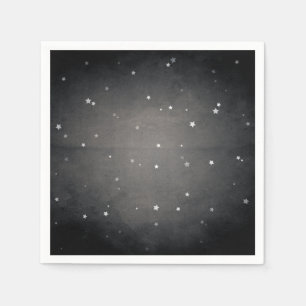 Serviettes Jetables Retro Vintage Faded Black and White Stars Party