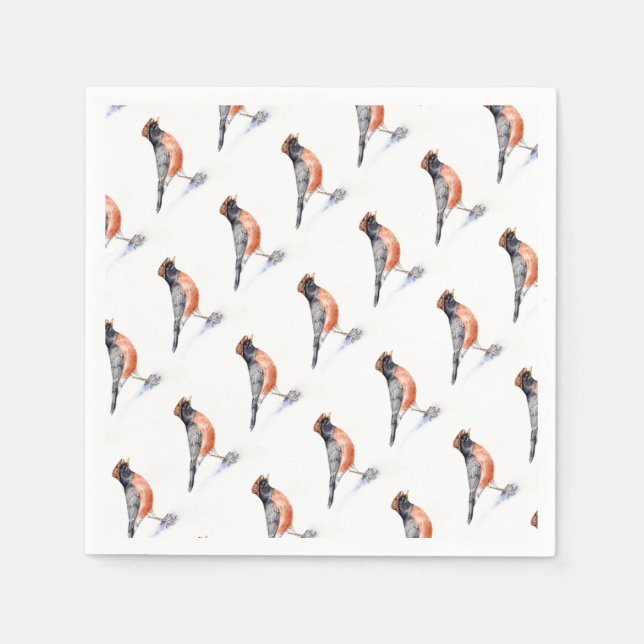 Serviettes Jetables Robin Bird en Casquette (Devant)