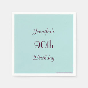 Serviettes Jetables Robins Bleu d'oeuf, 90e fête d'anniversaire, Papie