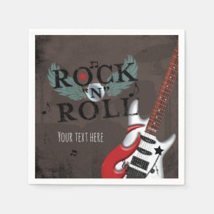 Serviettes Jetables Rock N Roll Star Grunge fête d'anniversaire