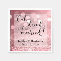 Rose Gold Paillettes Bokeh, Mangez, Buvez et soyez