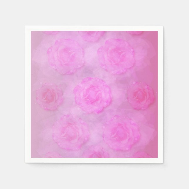 Serviettes Jetables Roses d'aquarelle ROK (Devant)