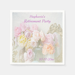Serviettes Jetables Roses romantiques dans la retraite de pots