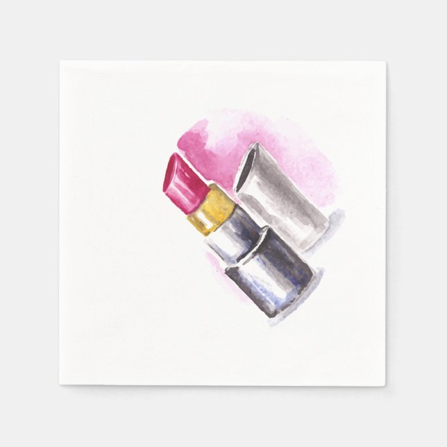 Serviettes Jetables Rouge à lèvres rose (Devant)