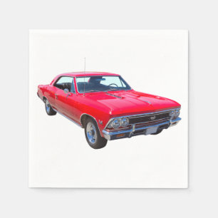 Serviettes Jetables Rouge Chevy 1966 Chevelle solides solubles 396