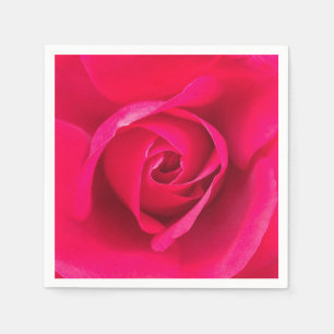 Serviettes Jetables Rouge romantique Rose rose v2