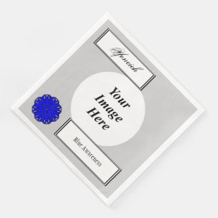 Serviettes Jetables Ruban de fleurs bleues Modèle par Kenneth Yoncich