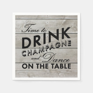 Serviettes Jetables Rustic Napkin Time to Dragne Champagne